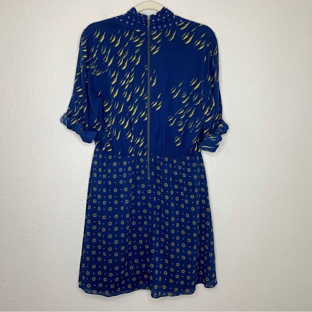Alice + Olivia Silk Blend Neka Printed Tie-Neck Dress, Size Large - Picture 8 of 13